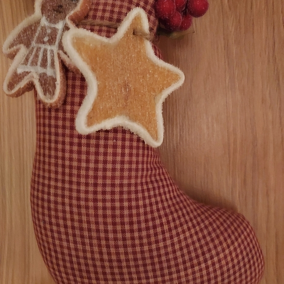 Holiday Gingerbread Man Cookie Stocking Large Ornament - Picture 5 of 7